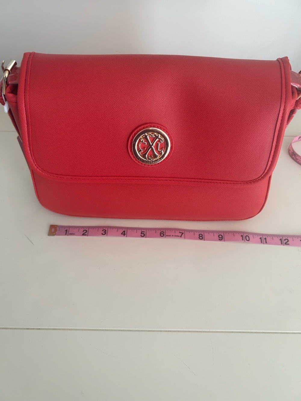 NWT CXL by Christian Lacroix Red Caviar Shoulder Bag with Gold Hardware - Picture 10 of 13